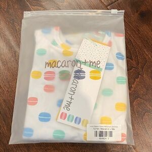 Macaron + Me Bamboo Classic Macarons Long Sleeve Pajama Set 12-18m NWT